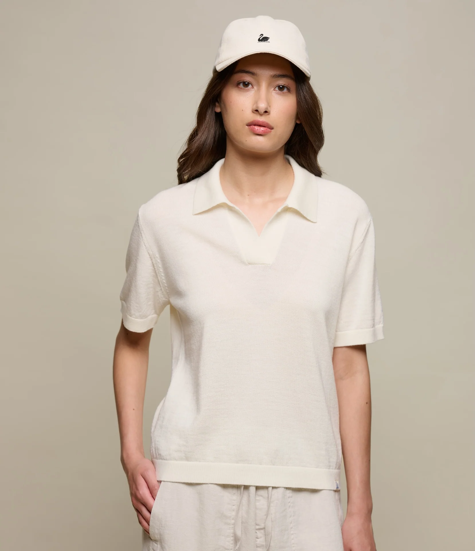 Refined Merino Wool Short Sleeve Women's Polo Shirt