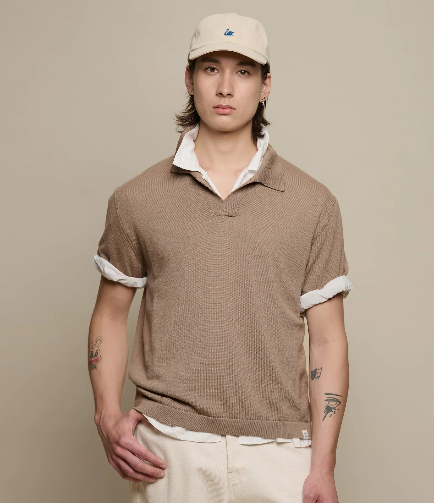 Refined Knitted Merino Wool Short Sleeve Polo Shirt